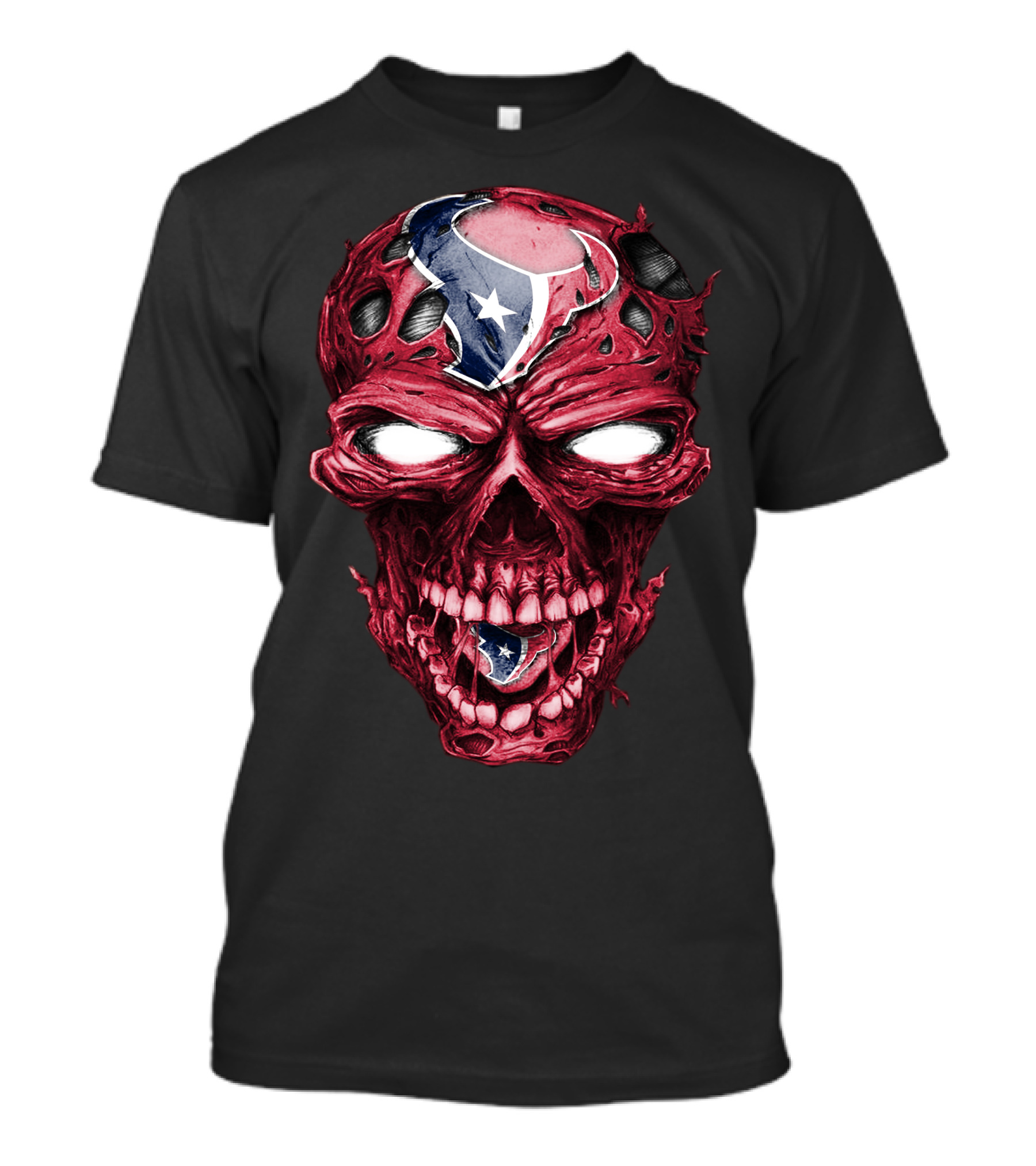 Skull With Houston Texans NFL T-Shirt