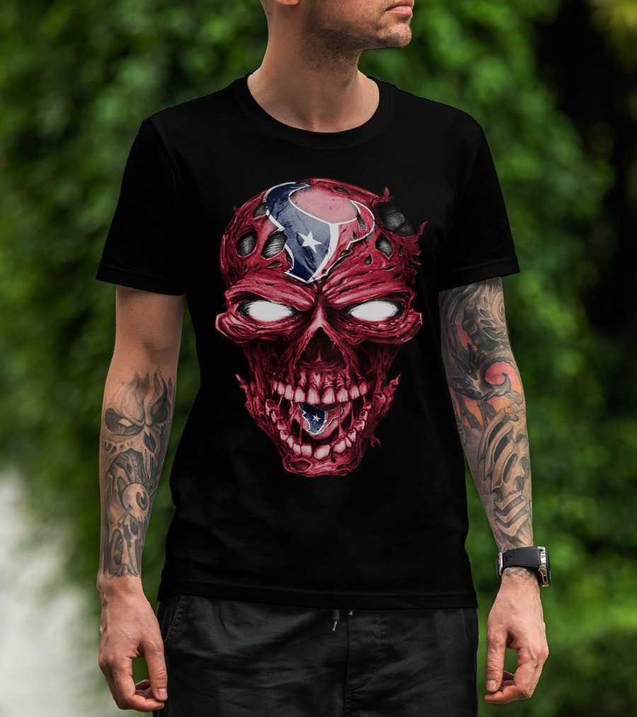 Skull With Houston Texans NFL T-Shirt