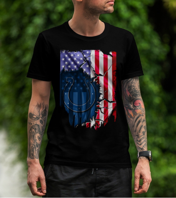 Indianapolis Colts American Flag Polo T-Shirt