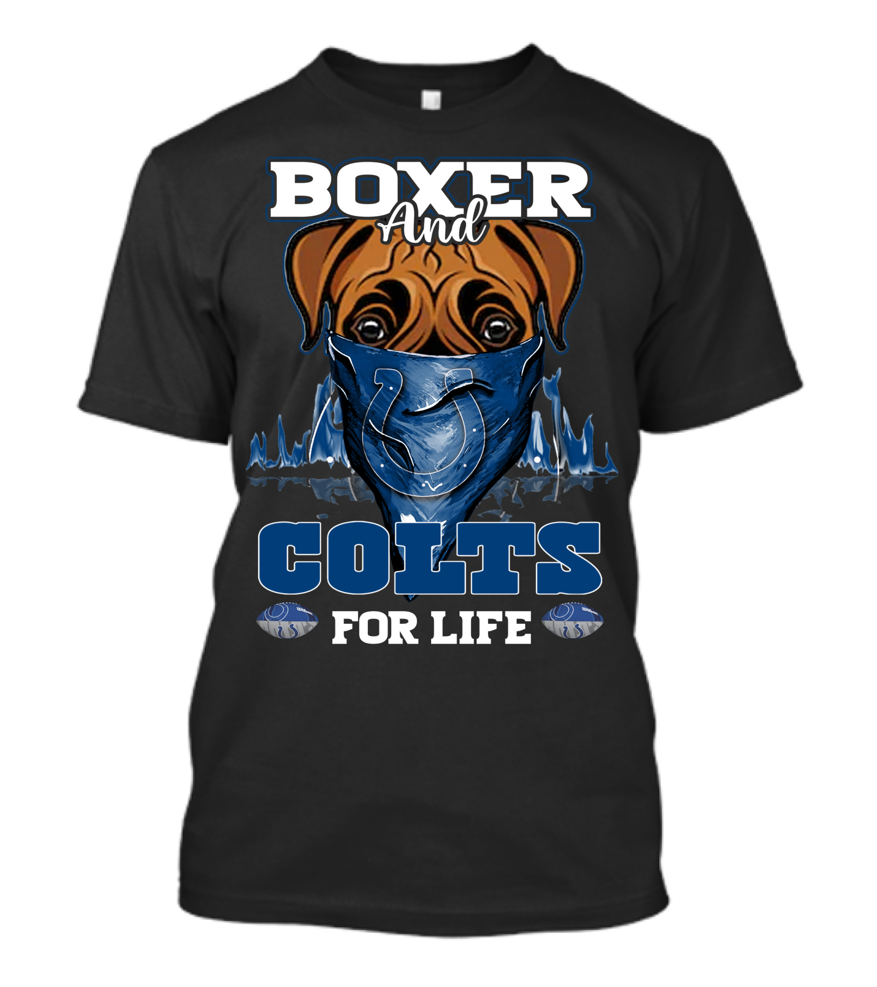 Boxer And Colts For Life Indianapolis Colts T-Shirt
