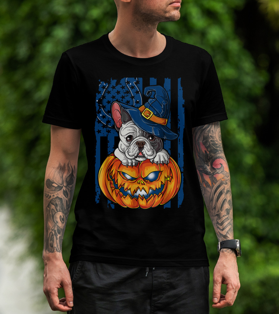 Hlw Halloween Bulldog Indianapolis Colts Pumpkin Magic T-Shirt