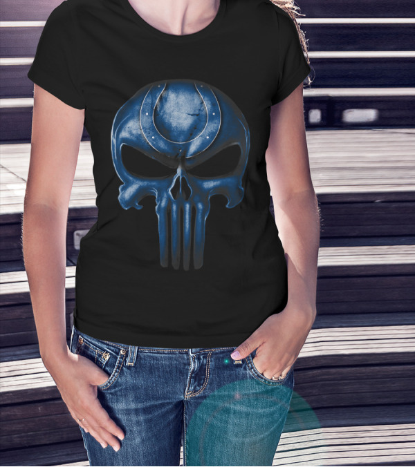Indianapolis Colts Punisher Skull T-Shirt
