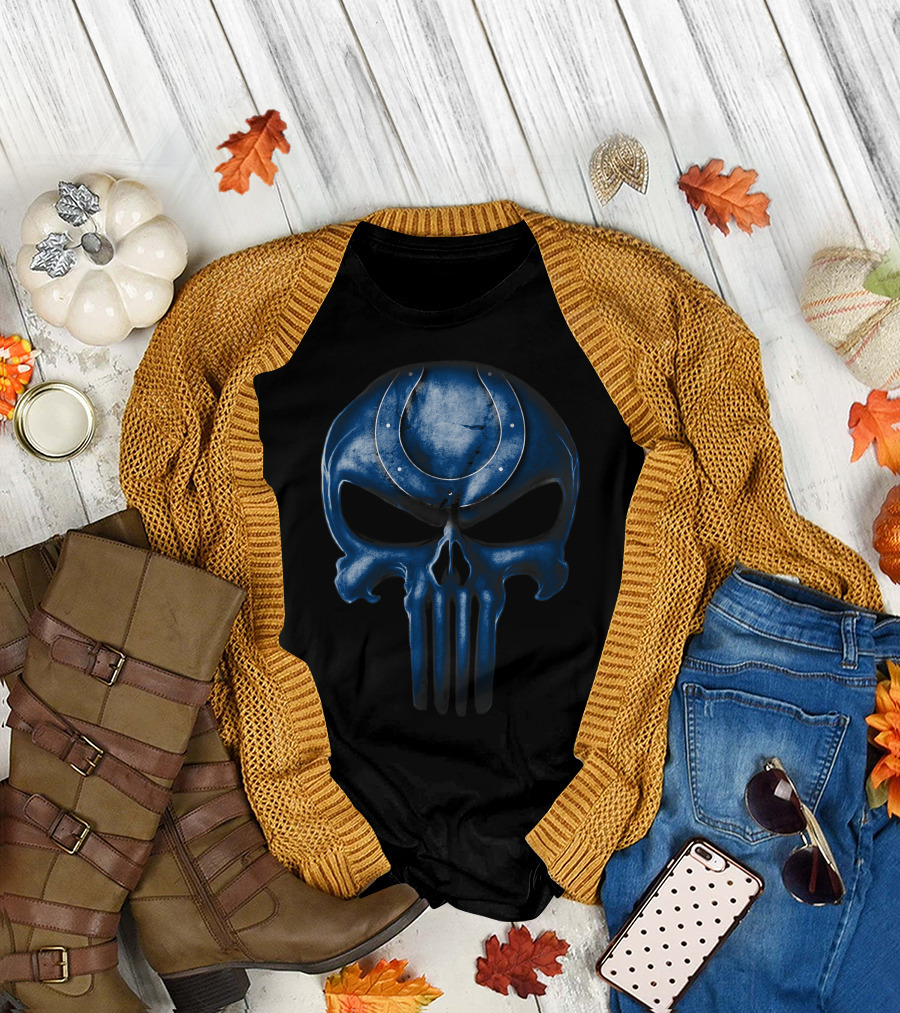 Indianapolis Colts Punisher Skull T-Shirt