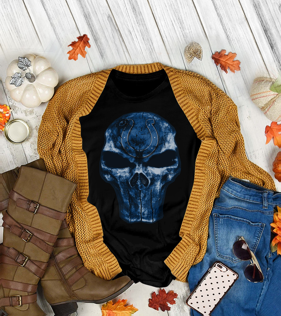 Indianapolis Colts Skull T-Shirt