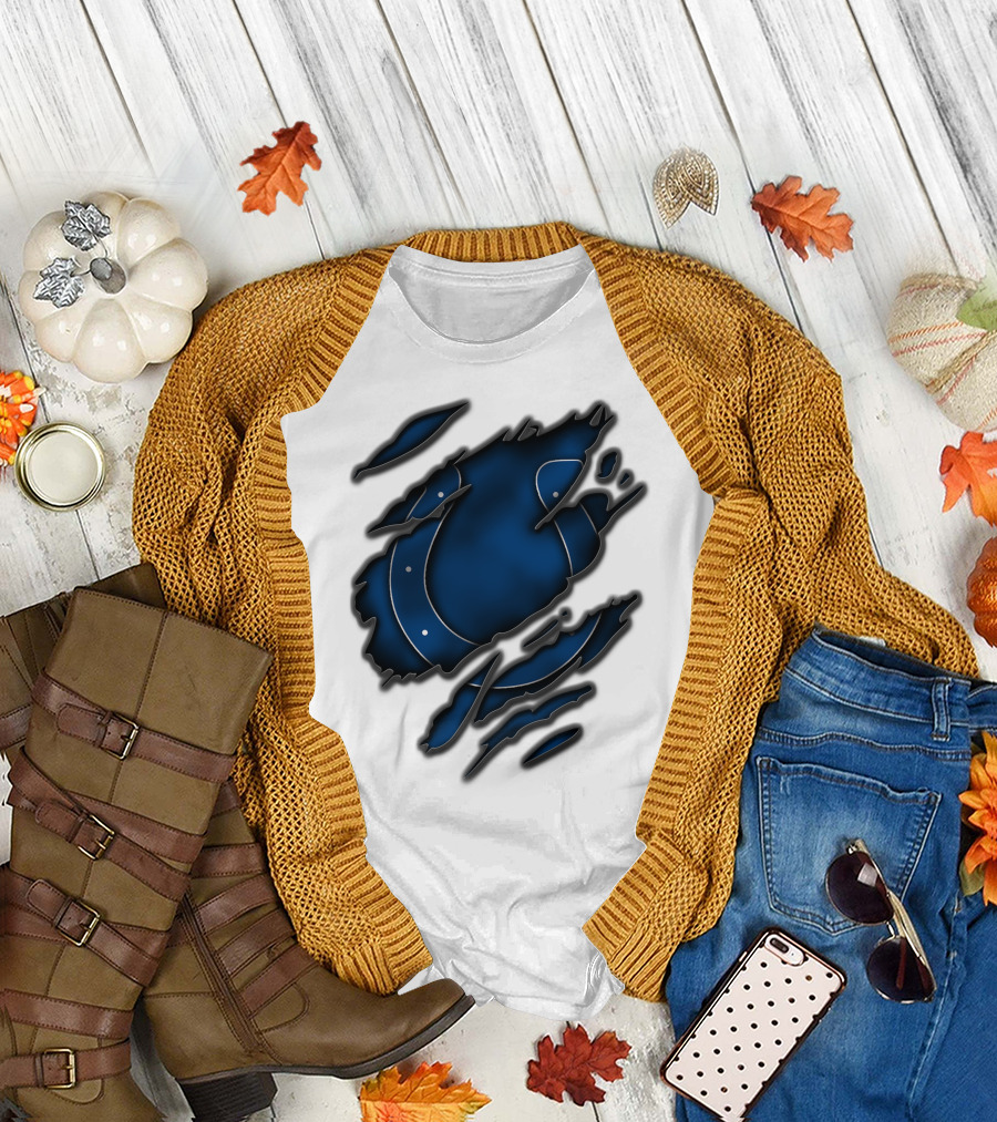 Torn Blue Horseshoe Indianapolis Colts T-Shirt