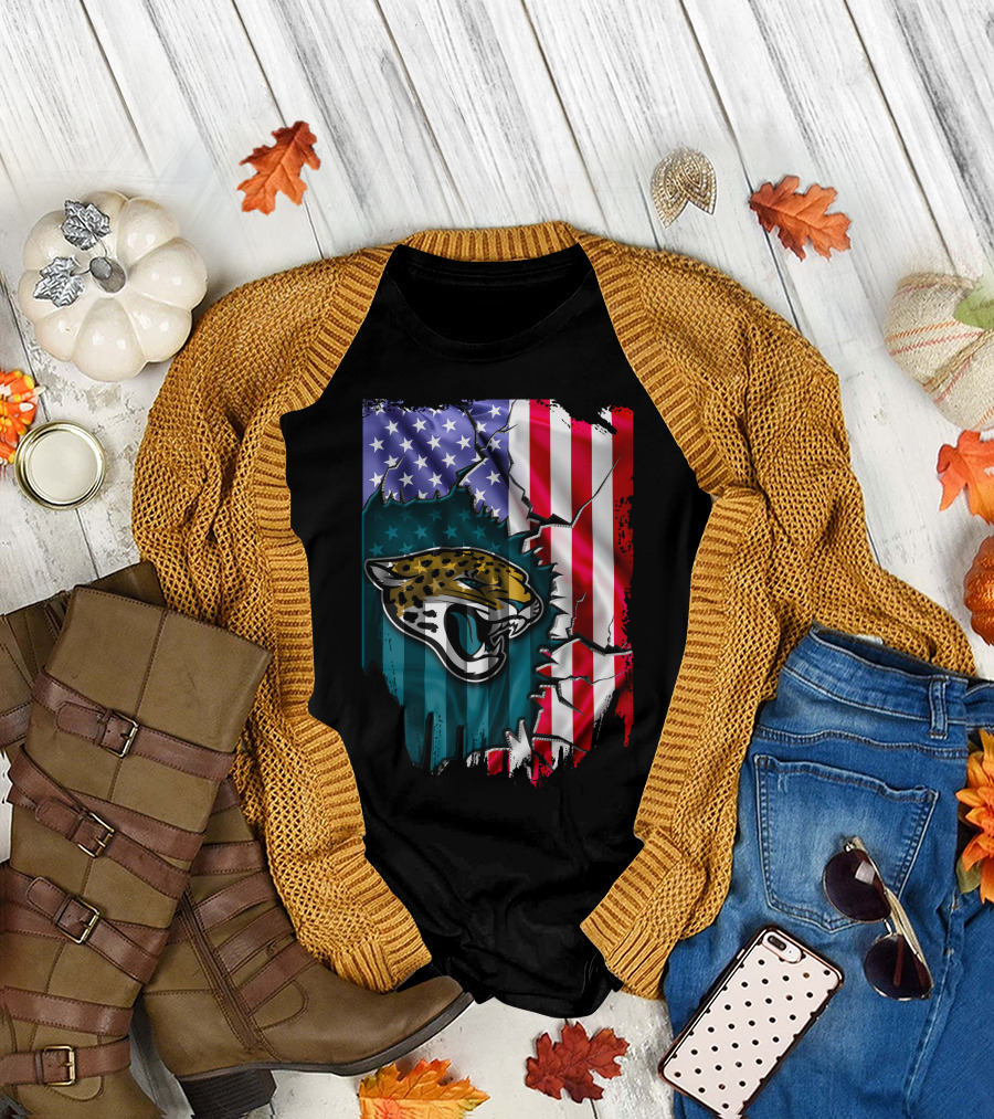 American Flag Jacksonville Jaguars T-Shirt