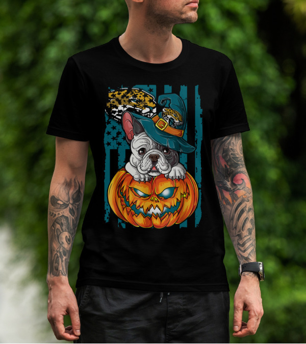 Hlw Bulldog Halloween Pumpkin Jacksonville Jaguars Hat T-Shirt