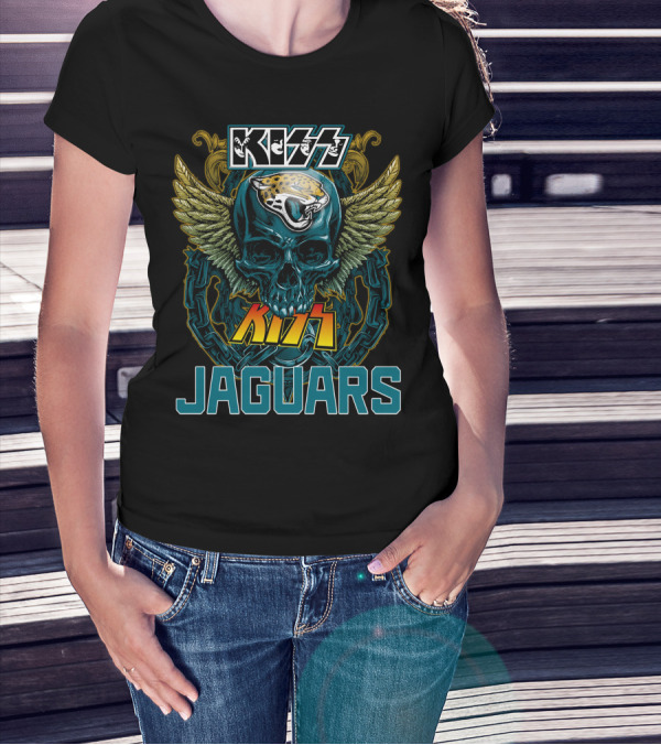 Kiss Jacksonville Jaguars Skull Wings T-Shirt