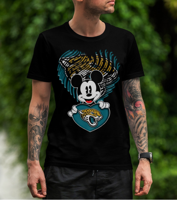 Mick Jacksonville Jaguars Football Team Heart Logo Mouse T-Shirt
