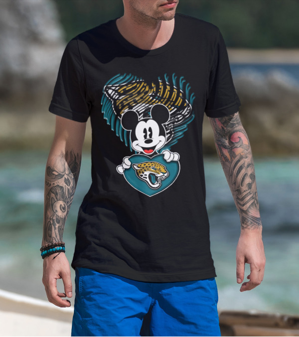 Mick Jacksonville Jaguars Football Team Heart Logo Mouse T-Shirt