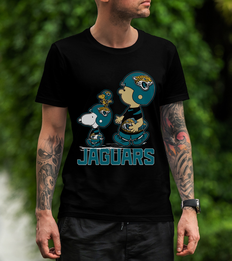 Snpfootball Jaguars Peanuts Characters Jacksonville Jaguars T-Shirt