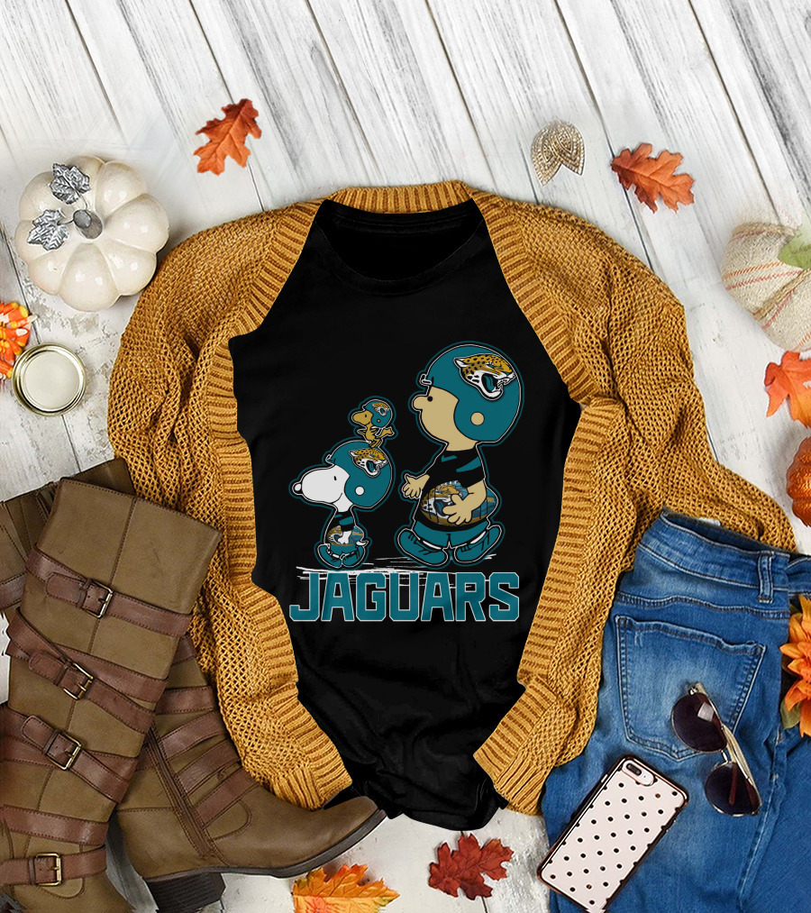 Snpfootball Jaguars Peanuts Characters Jacksonville Jaguars T-Shirt