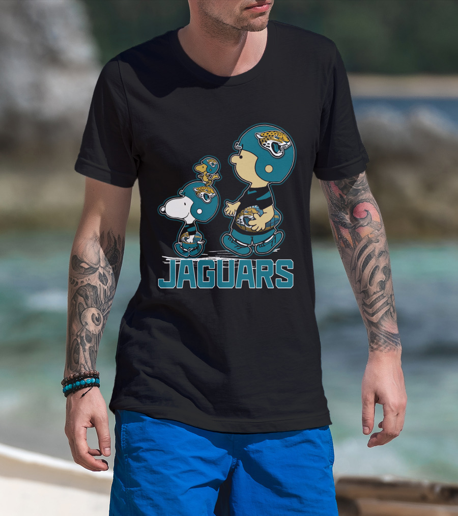 Snpfootball Jaguars Peanuts Characters Jacksonville Jaguars T-Shirt