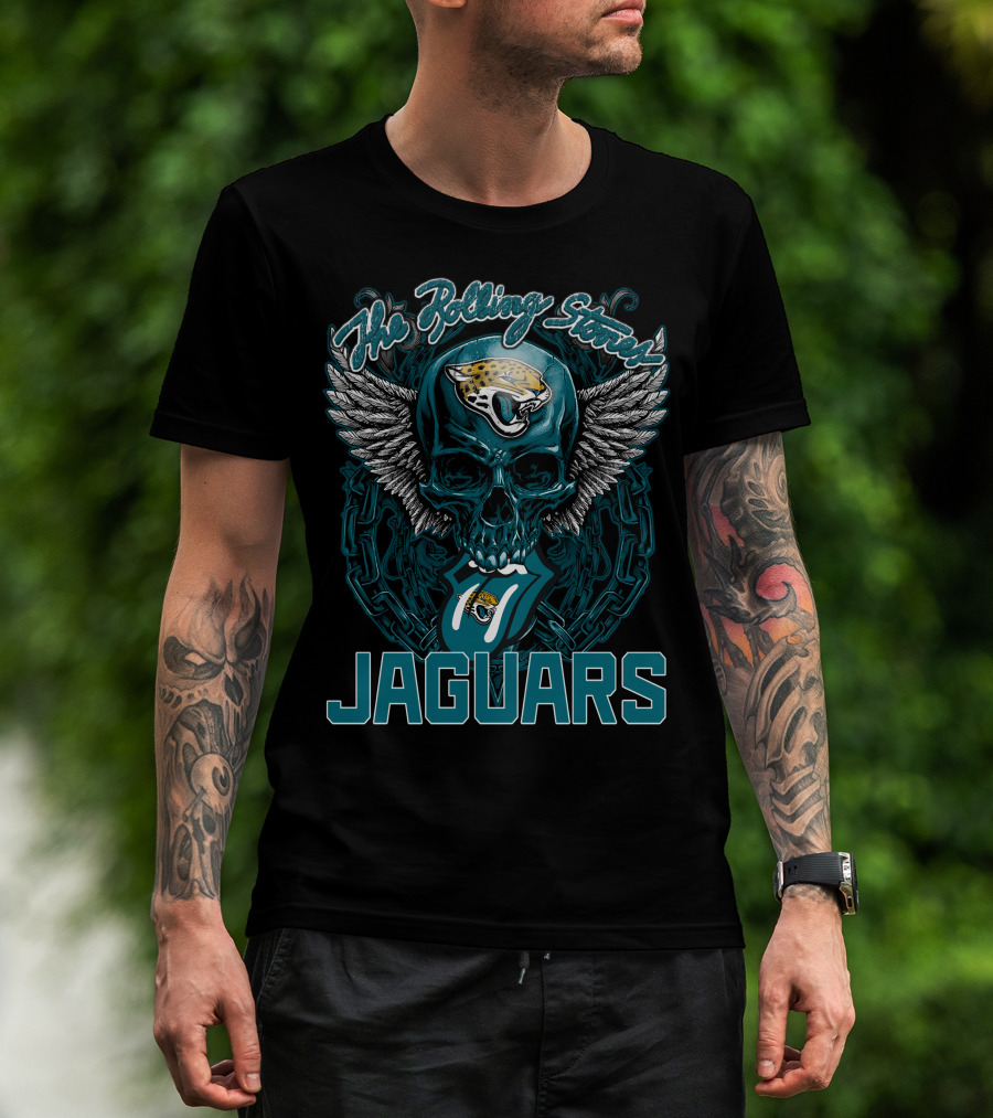 The Rolling Stones Jaguars Skull With Wings And Tongue T-Shirt