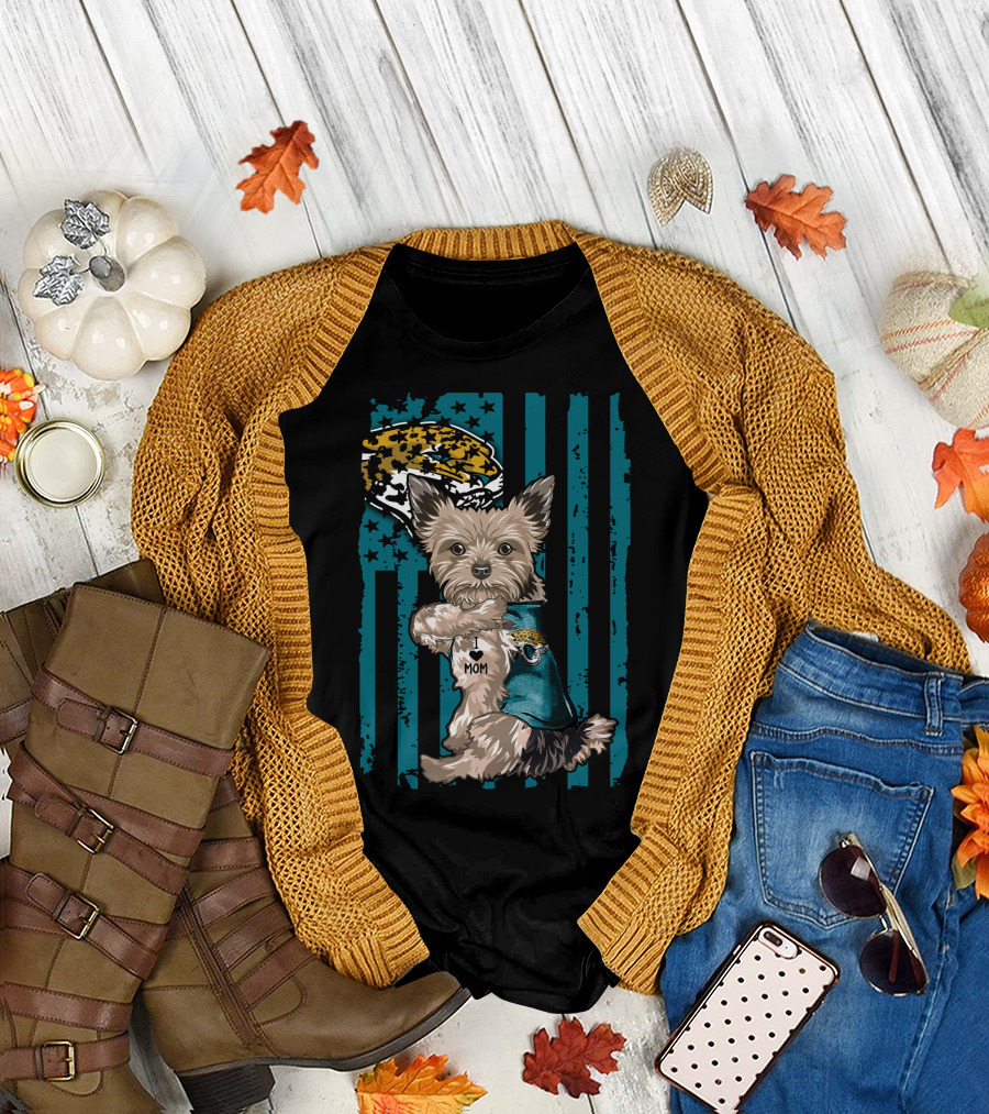 I Heart Mom Yorkshire Terrier Jacksonville Jaguars T-Shirt