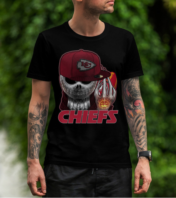 Jackskull Kansas City Chiefs Halloween Skull Chiefs T-Shirt