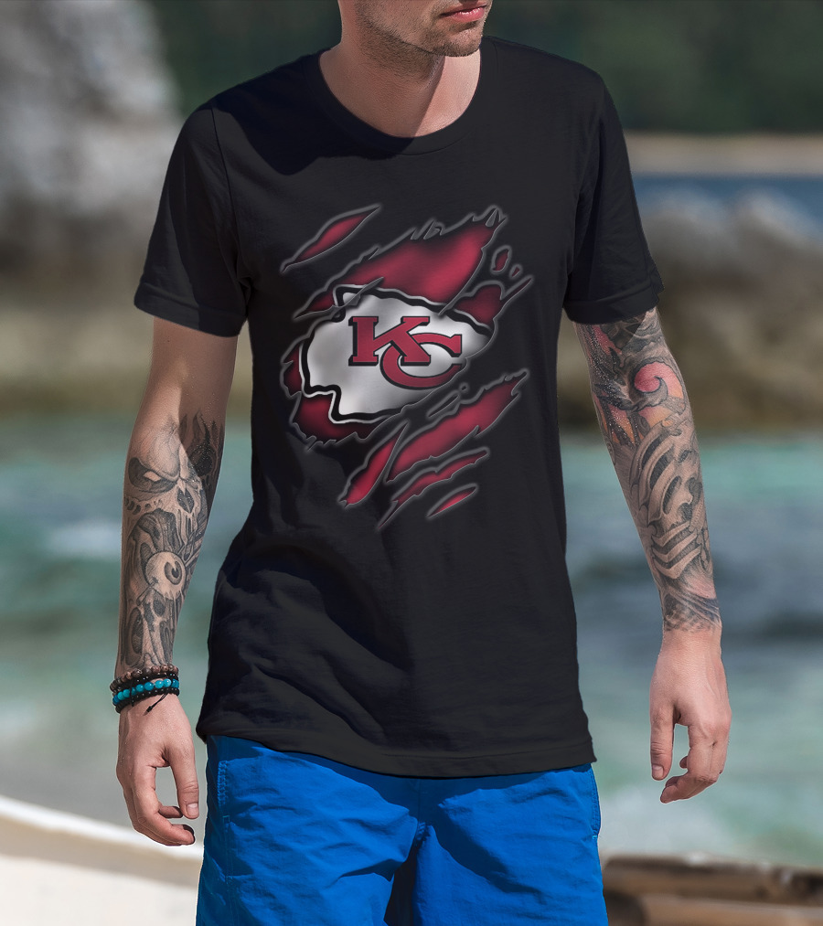 Torn KC Chiefs Ripped T-Shirt