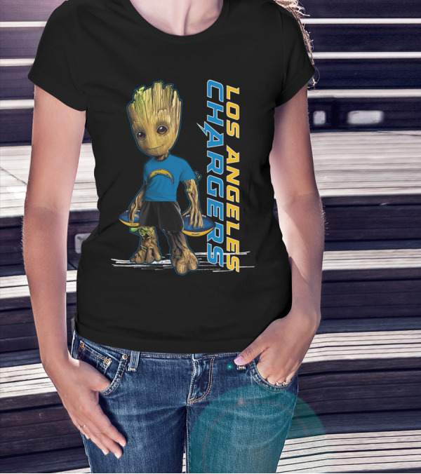 Groot Los Angeles Chargers Football Fan Character T-Shirt