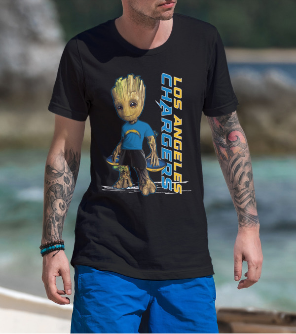 Groot Los Angeles Chargers Football Fan Character T-Shirt