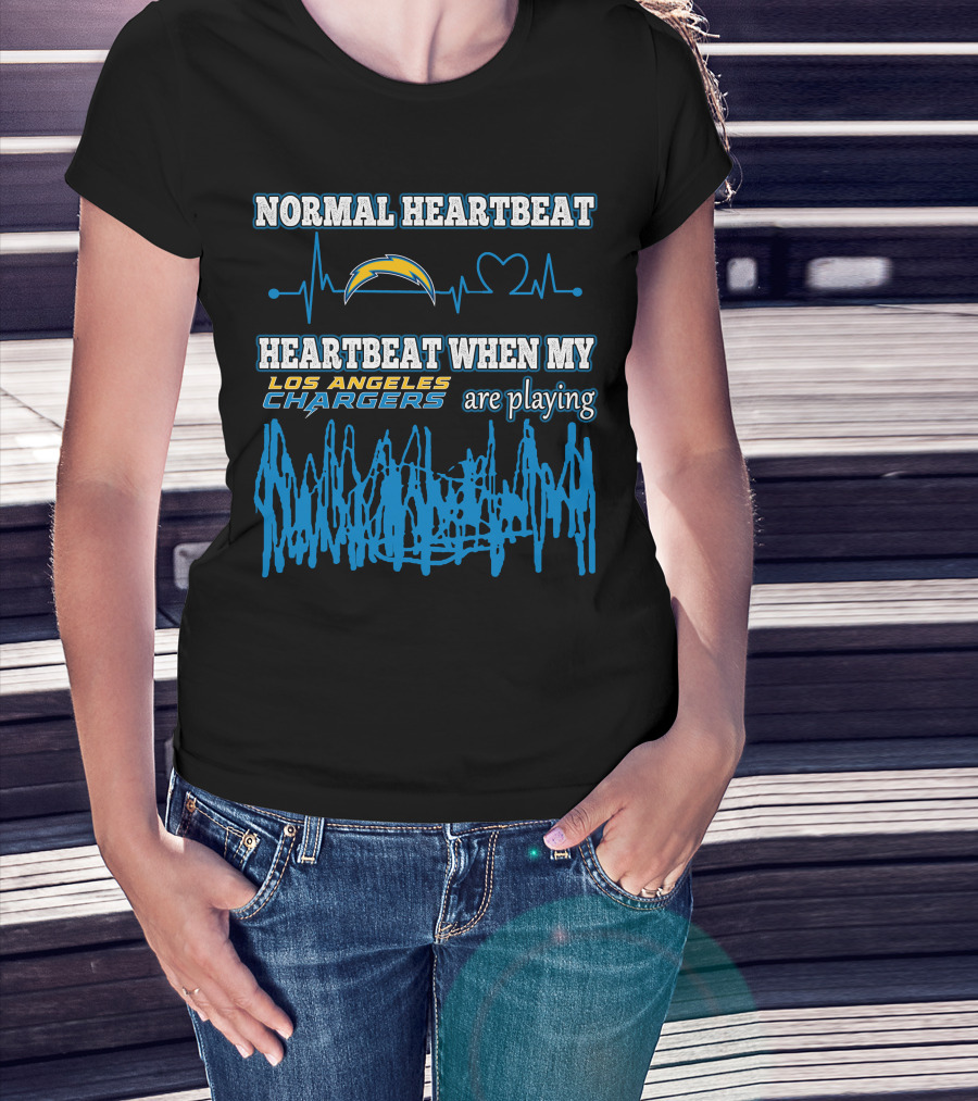 Normal Heartbeat Heartbeat When My Los Angeles Chargers Are Playing T-Shirt