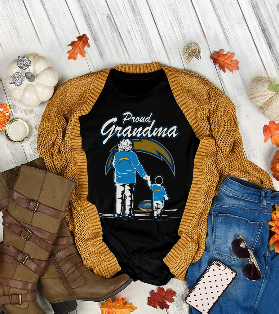 Proud Grandma Los Angeles Chargers Football Family T-Shirt