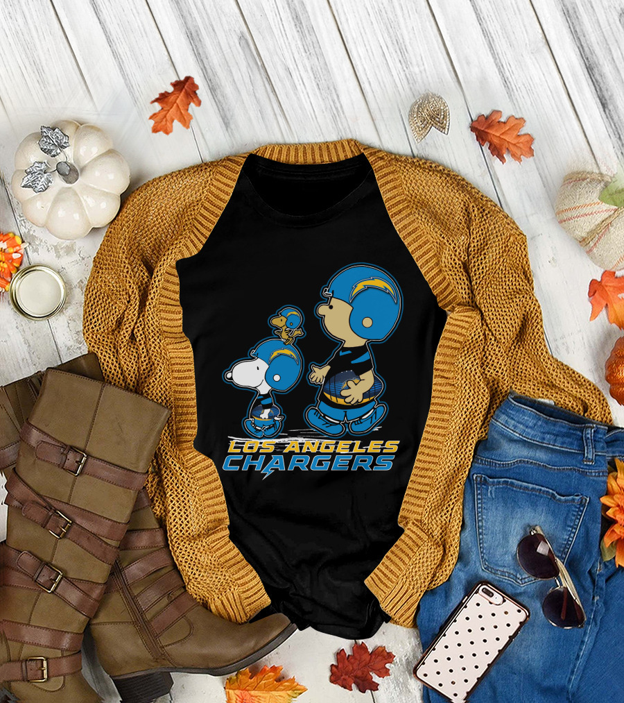 Snpfootball Los Angeles Chargers Peanuts Characters T-Shirt