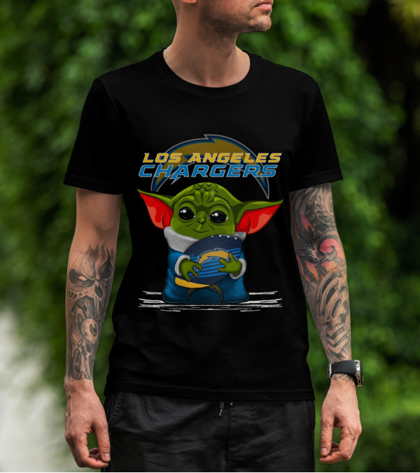Los Angeles Chargers Yoda Football T-Shirt