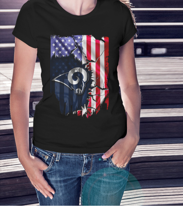 American Flag Los Angeles Rams T-Shirt