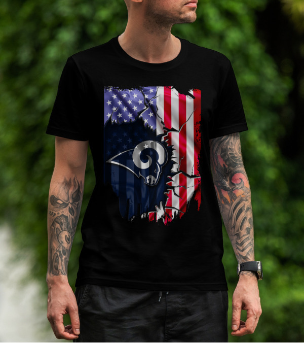 American Flag Los Angeles Rams T-Shirt