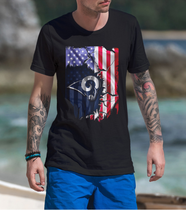 American Flag Los Angeles Rams T-Shirt