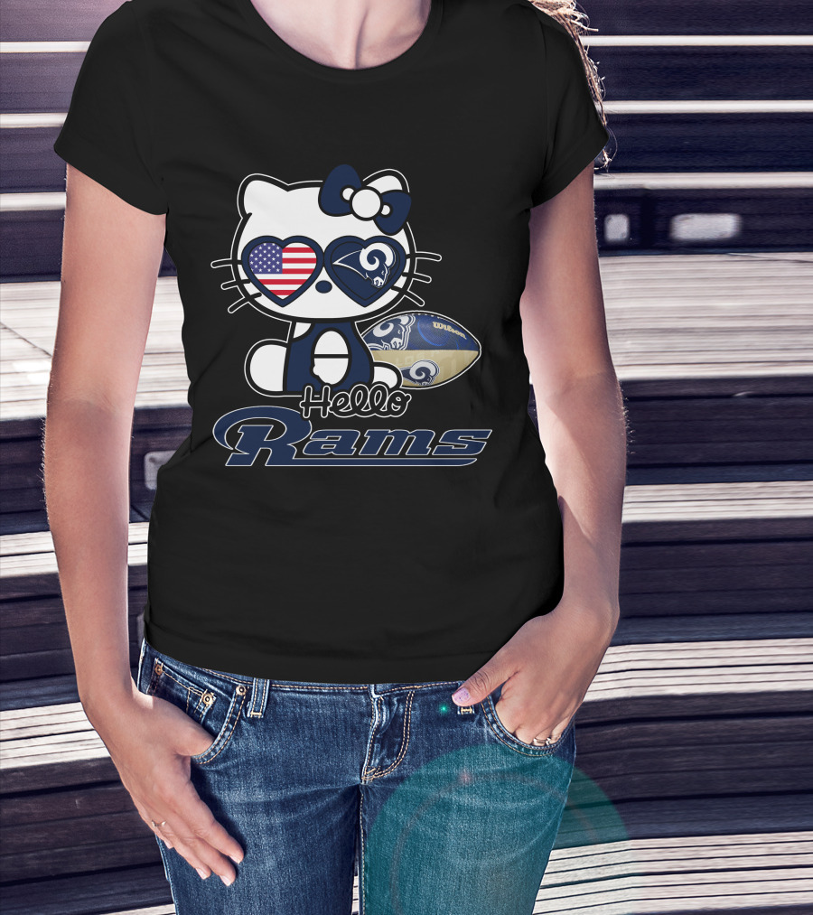 Hello Kitty Los Angeles Rams USA Football Fan T-Shirt