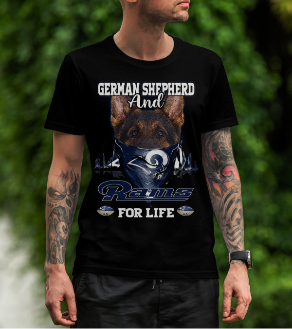 German Shepherd And Rams For Life Los Angeles T-Shirt