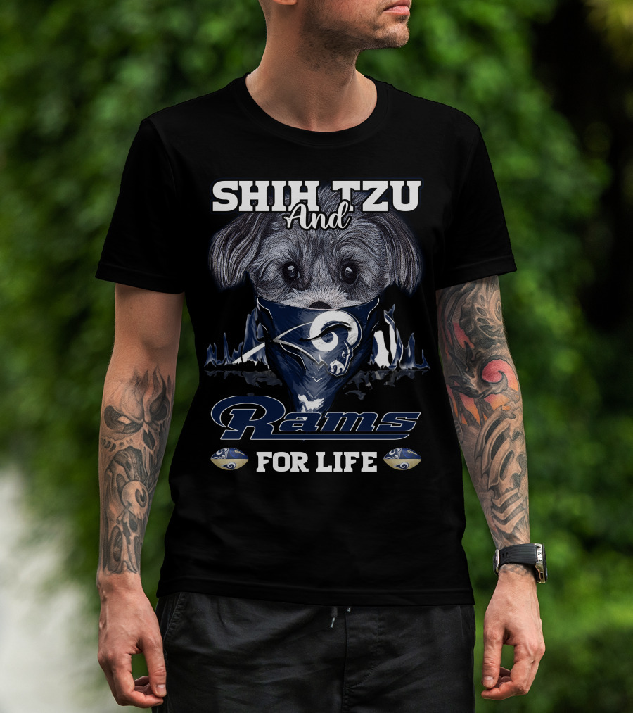 Shih Tzu And Rams For Life T-Shirt