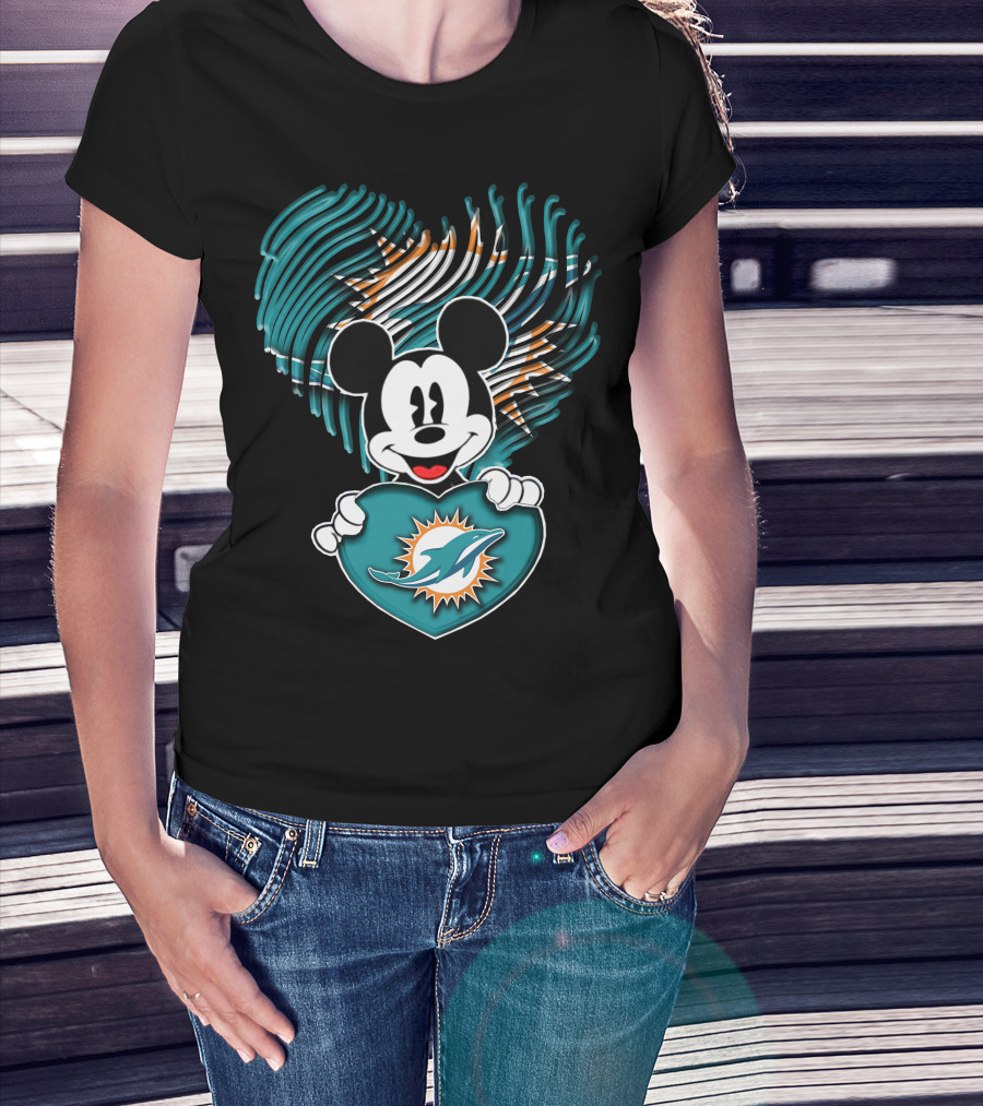 Mick Miami Dolphins Heart T-Shirt