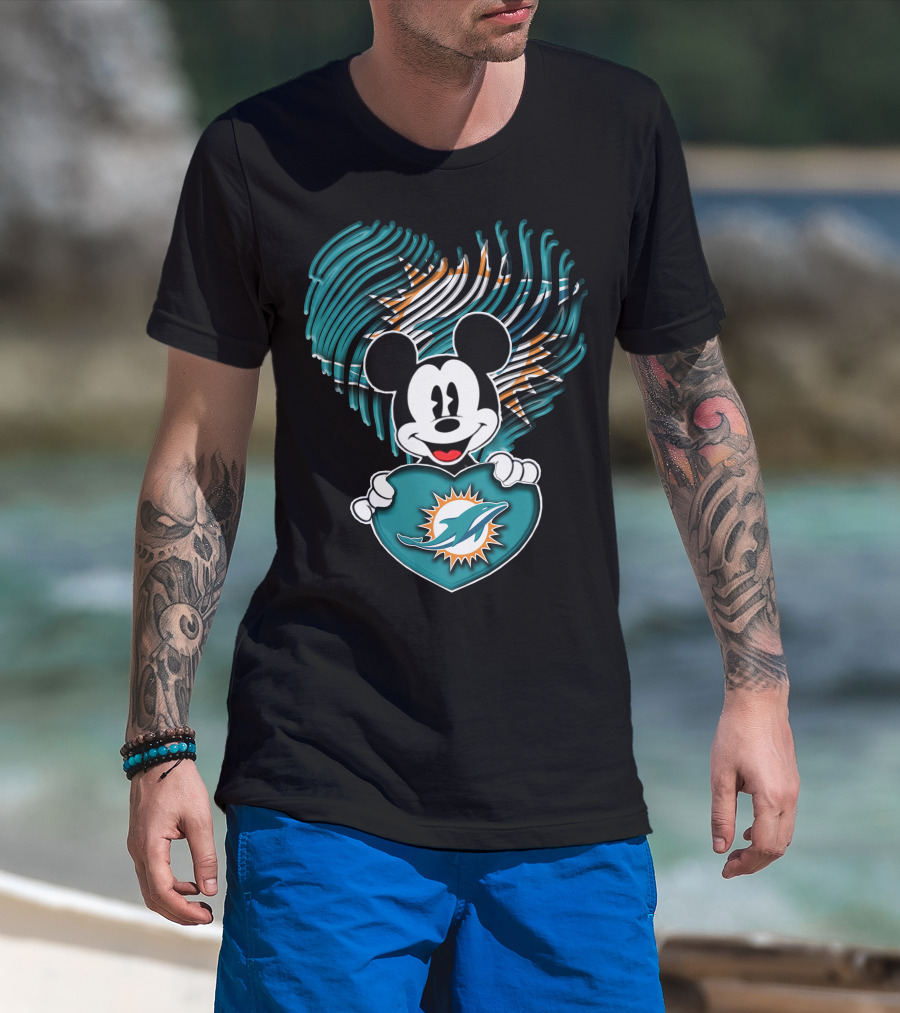 Mick Miami Dolphins Heart T-Shirt