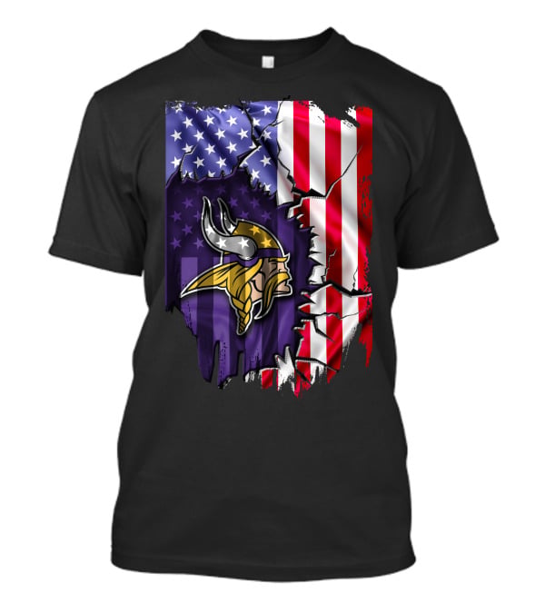 American Flag Minnesota Vikings T-Shirt