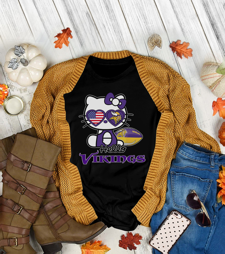 Hello Kitty Minnesota Vikings Football Fan T-Shirt