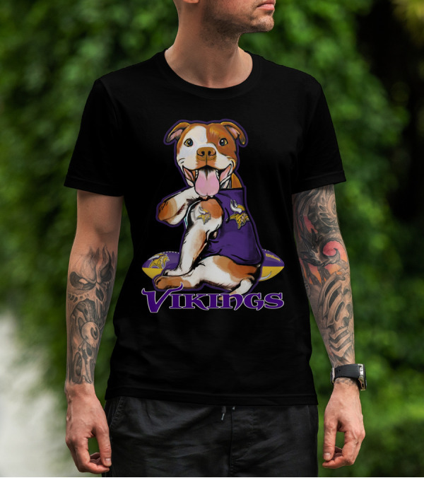 Vikings Pitbull NFL Team Spirit T-Shirt