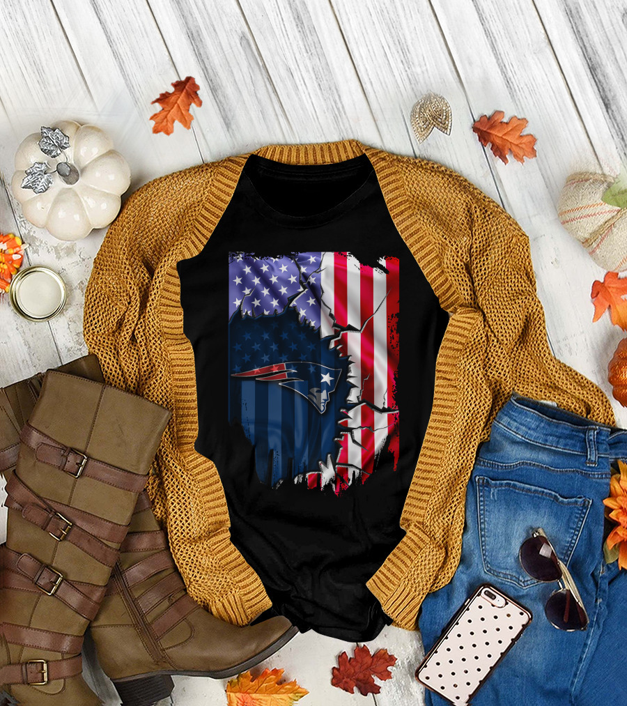 New England Patriots American Flag T-Shirt