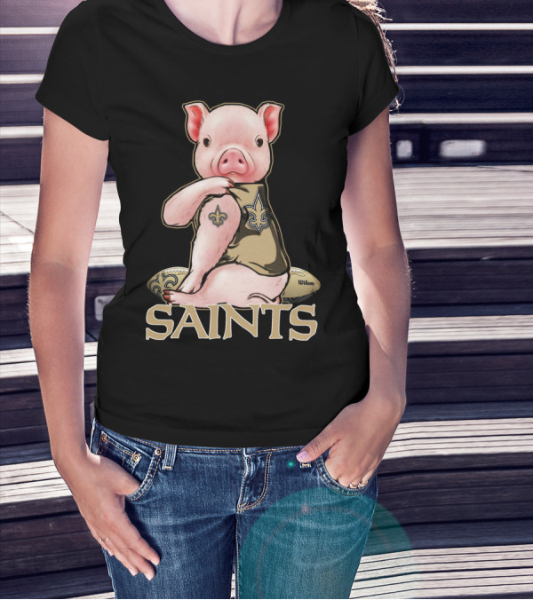 Pig Saints Fleur-de-Lis Football Fan Wilson T-Shirt