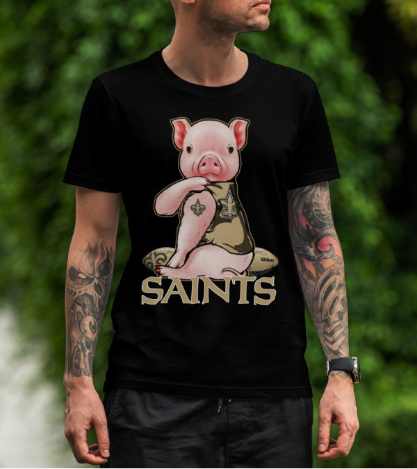 Pig Saints Fleur-de-Lis Football Fan Wilson T-Shirt