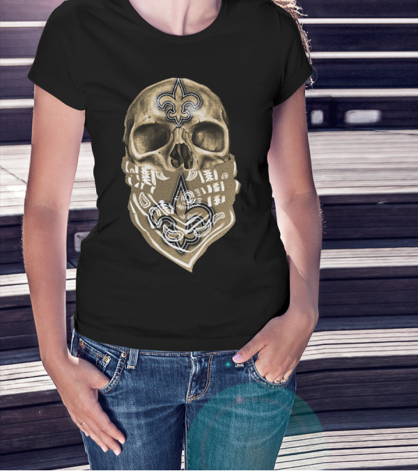 Skull Fleur-de-Lis New Orleans Saints T-Shirt