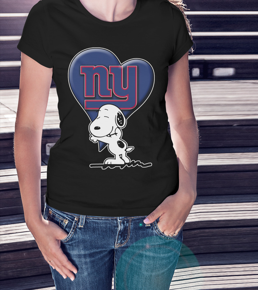Snoopy Heart Ny New York Giants T-Shirt