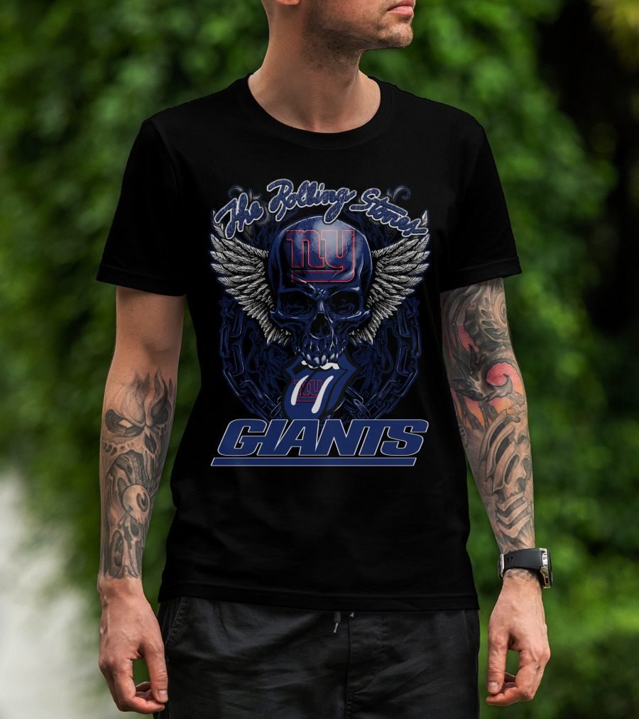The Rolling Stones New York Giants Skull And Wings Collaboration T-Shirt