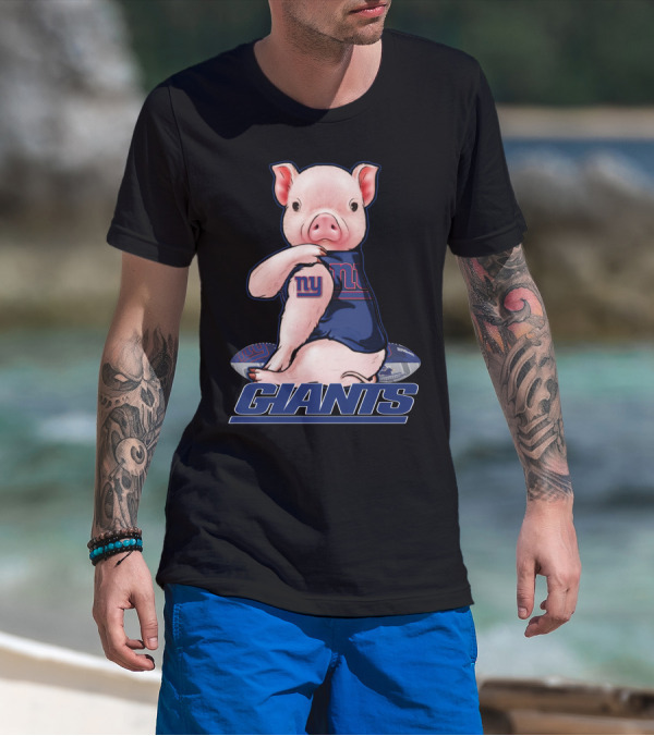 Pig In New York Giants Fan Jersey T-Shirt