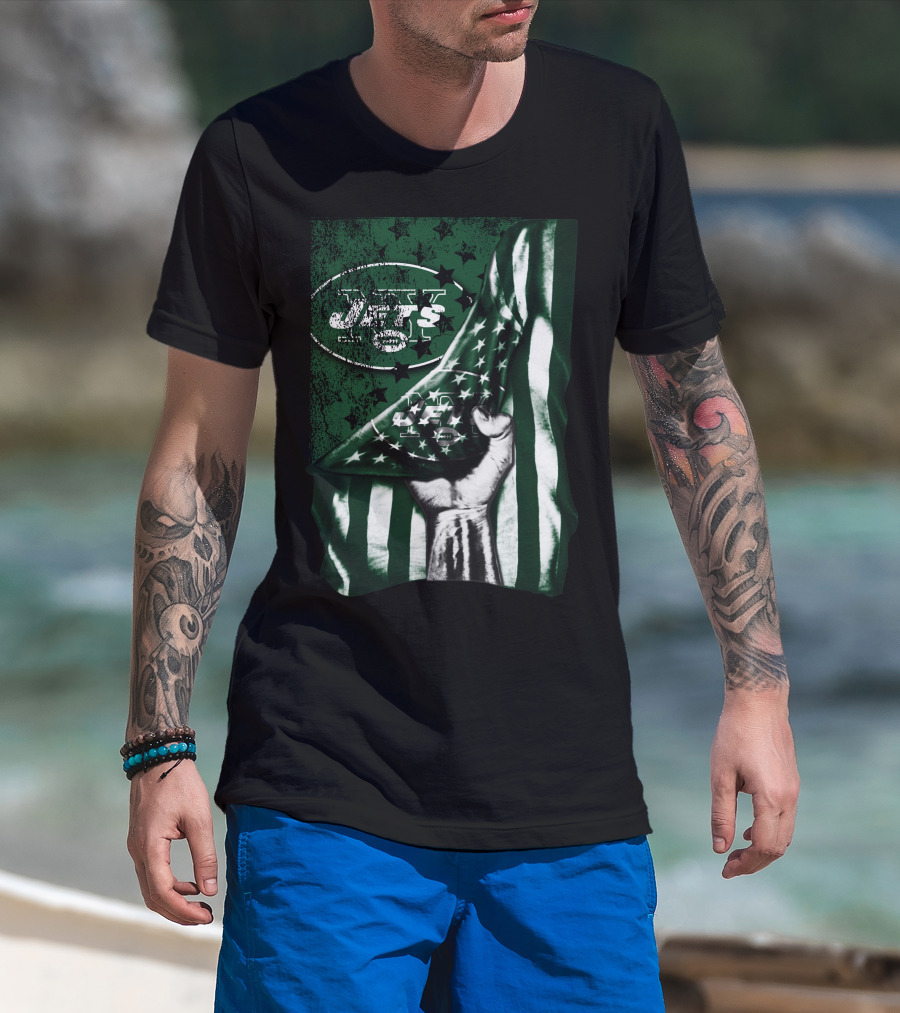 Jets Flag New York Symbol Stars Stripes T-Shirt