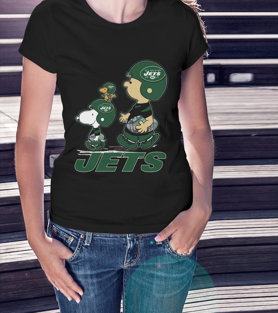 Snoopy Woodstock Jets Peanuts New York Football T-Shirt