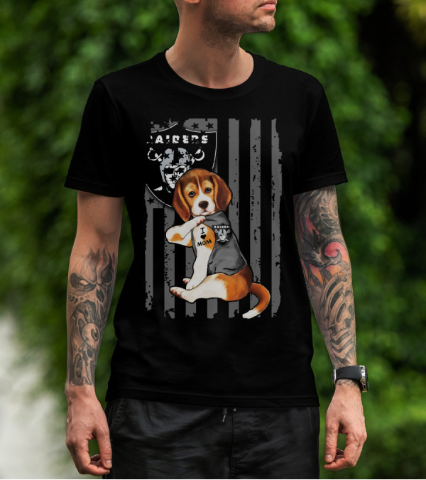 Beagle Raiders I Love Mom NFL Fan T-Shirt