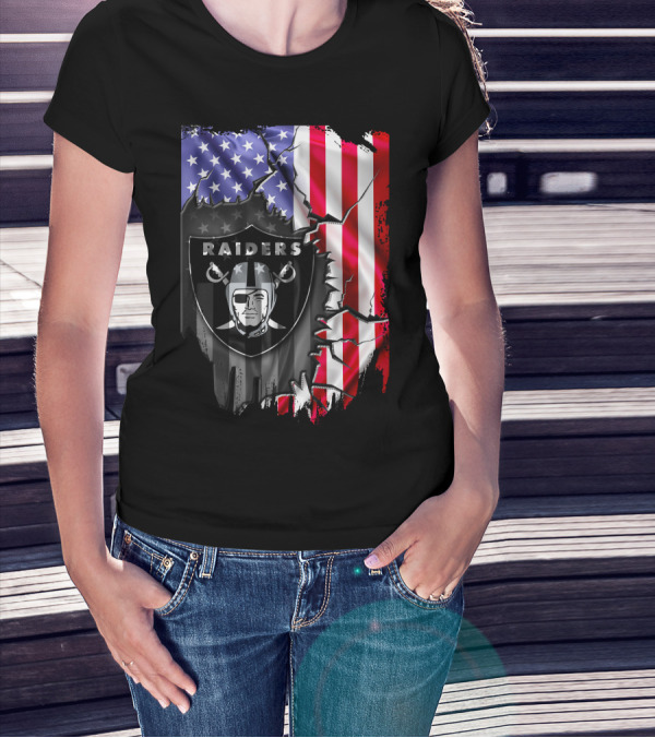 Flag V2 Raiders American Flag Patchwork T-Shirt