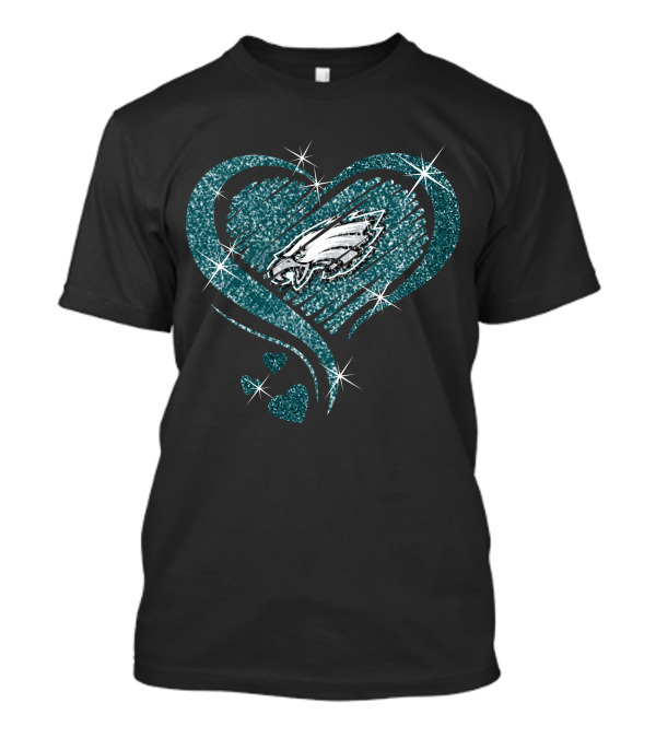 Philadelphia Eagles Heart Diamond Sparkle T-Shirt